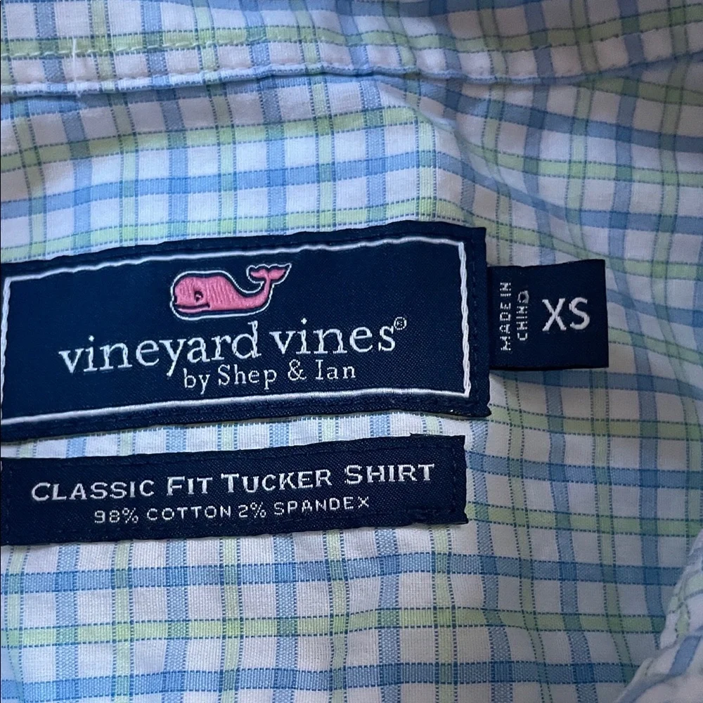Vineyard Vines Men's Checkered Shirts - Blue, Green, White - Picture 2 of 5